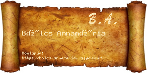 Bölcs Annamária névjegykártya