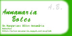 annamaria bolcs business card
