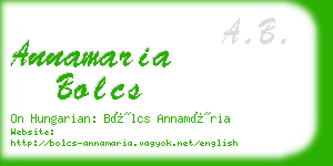 annamaria bolcs business card